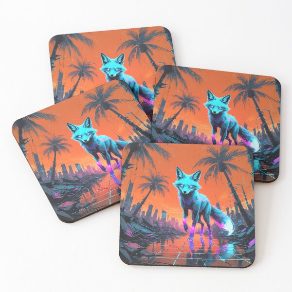 Item preview, Neon Fox Amidst Digital Ruins designed and sold by Blueangelgal.