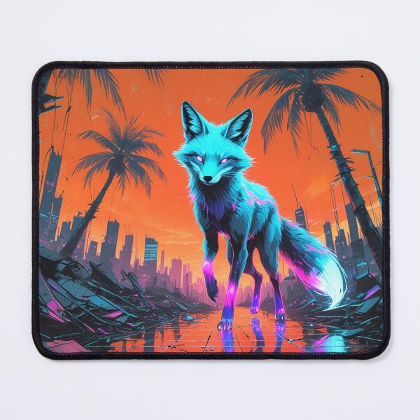 Item preview, Neon Fox Amidst Digital Ruins designed and sold by Blueangelgal.