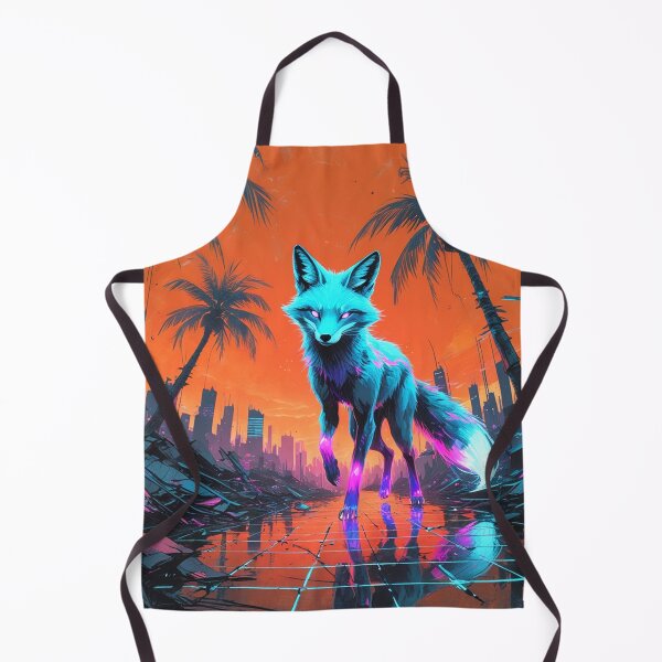 Item preview, Neon Fox Amidst Digital Ruins designed and sold by Blueangelgal.