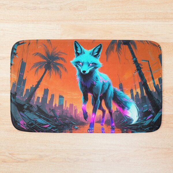 Item preview, Neon Fox Amidst Digital Ruins designed and sold by Blueangelgal.