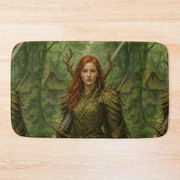 Item preview, Ancient Tree Armor Guardian—Red-Haired Forest Champion designed and sold by DibujandoPorfa.