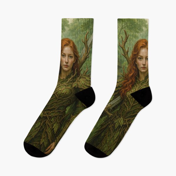 Item preview, Ancient Tree Armor Guardian—Red-Haired Forest Champion designed and sold by DibujandoPorfa.