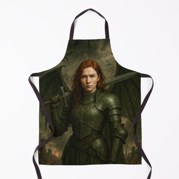 Item preview, Dragon Warrior of the End Times—Fiery-Haired Winged Heroine designed and sold by DibujandoPorfa.