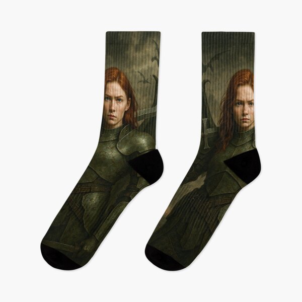 Item preview, Dragon Warrior of the End Times—Fiery-Haired Winged Heroine designed and sold by DibujandoPorfa.