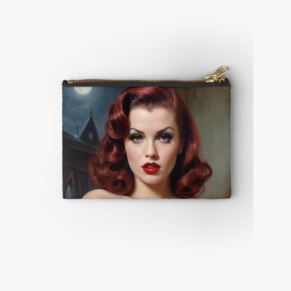 Item preview, 1940's Vintage Leather Red Head Pin Up designed and sold by MissSaylor.