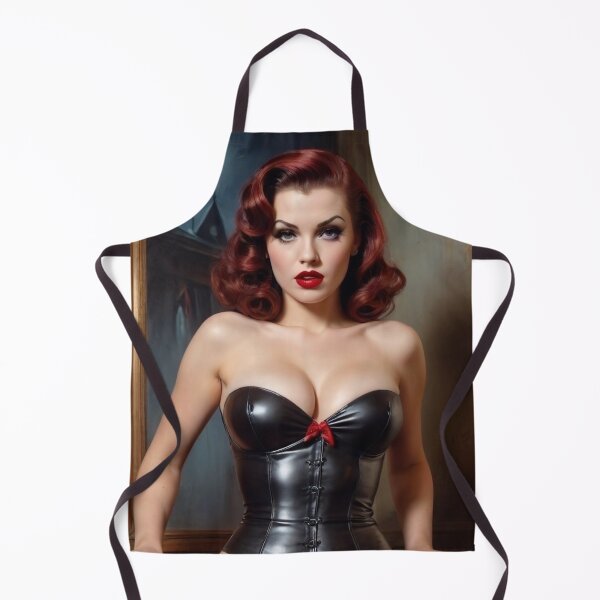 Item preview, 1940's Vintage Leather Red Head Pin Up designed and sold by MissSaylor.