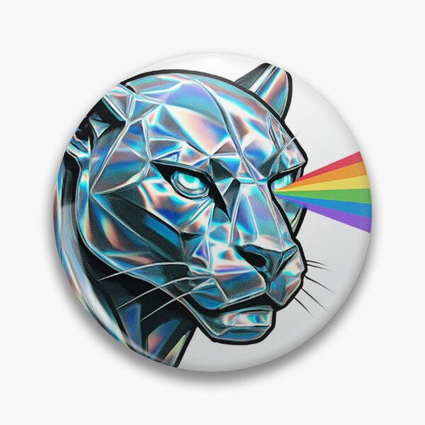 Item preview, Holographic Panther with Rainbow Beam – Futuristic Animal Art designed and sold by Rushurban.