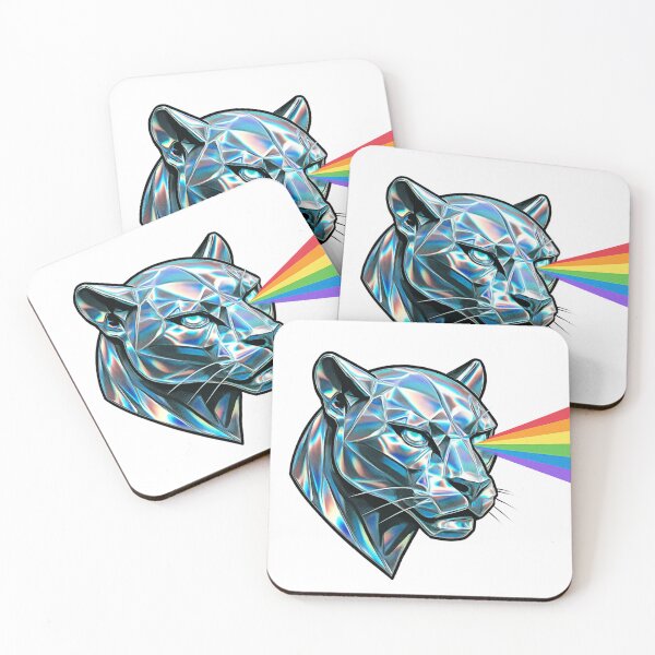 Item preview, Holographic Panther with Rainbow Beam – Futuristic Animal Art designed and sold by Rushurban.