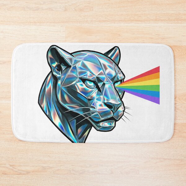 Item preview, Holographic Panther with Rainbow Beam – Futuristic Animal Art designed and sold by Rushurban.