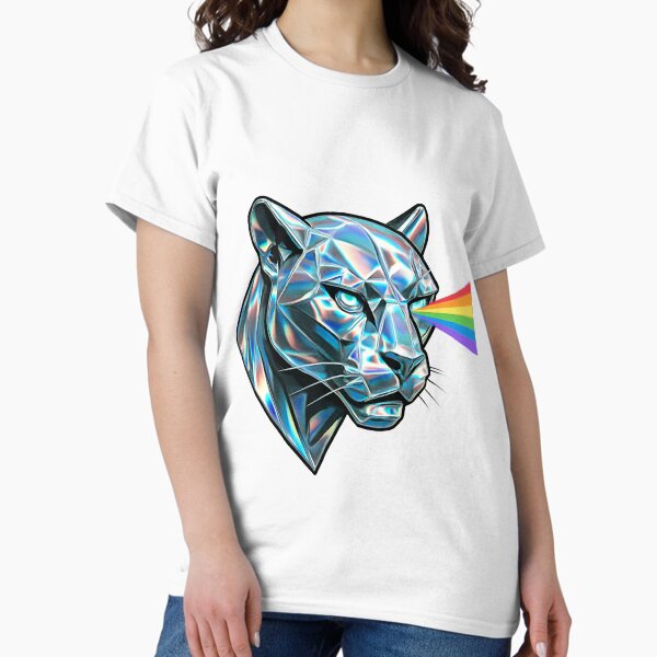 Item preview, Holographic Panther with Rainbow Beam – Futuristic Animal Art designed and sold by Rushurban.