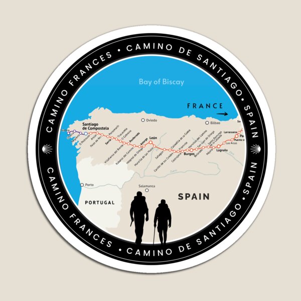 Artikel-Vorschau von Camino de Santiago – Karte Route Camino Frankreich, Hemd oder Aufkleber, designt und verkauft von designkb.