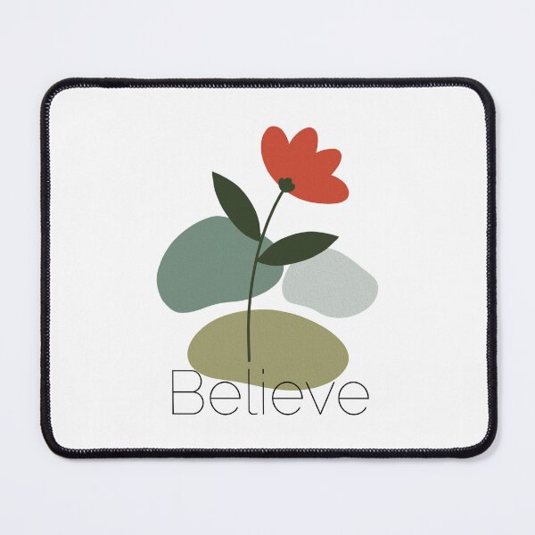 Item preview, Elegant minimalist floral print featuring the word “believe” designed and sold by JuKoArt.