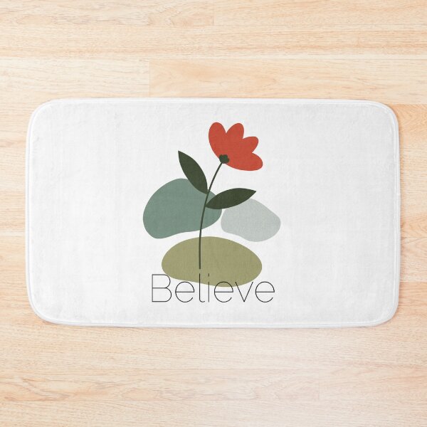 Item preview, Elegant minimalist floral print featuring the word “believe” designed and sold by JuKoArt.