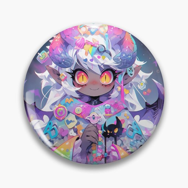 Item preview, Chibi Demon Mage with Rainbow Bats designed and sold by bubblegoth.