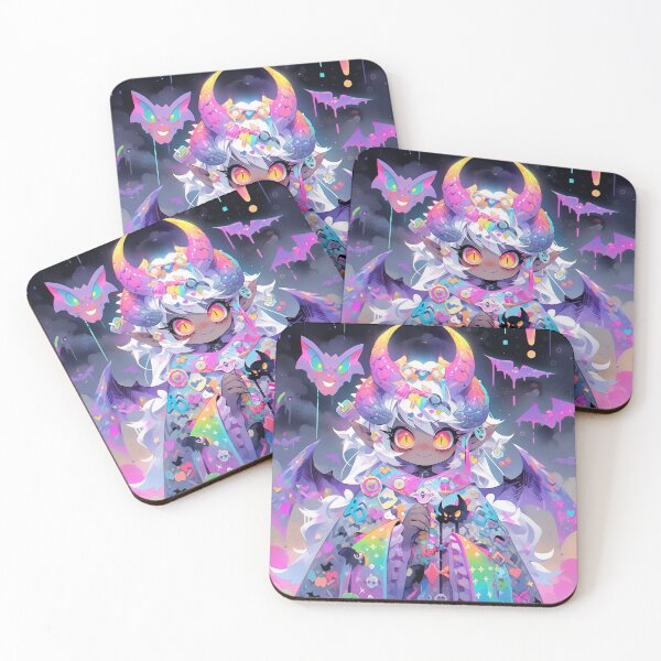 Item preview, Chibi Demon Mage with Rainbow Bats designed and sold by bubblegoth.