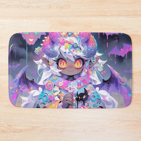Item preview, Chibi Demon Mage with Rainbow Bats designed and sold by bubblegoth.