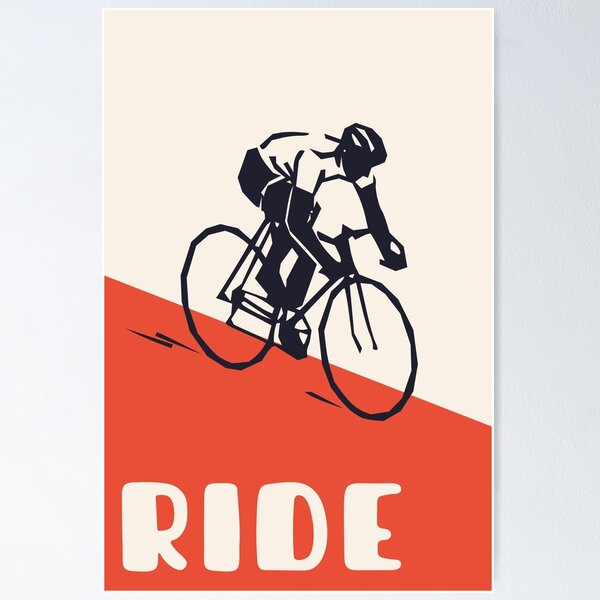 Item preview, Ride On – Bold Vintage Cycling Poster for Cyclists & Road Riders ,  designed and sold by BMLprint ⭐⭐⭐⭐⭐.