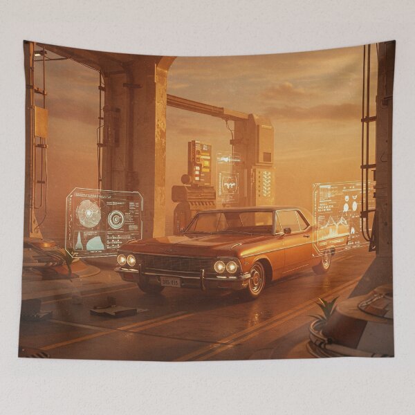 Item preview, Vintage car Retro Futurism designed and sold by P-OH-Style.