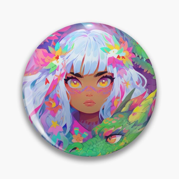 Item preview, Fierce Anime Girl with Elemental Dragons designed and sold by bubblegoth.