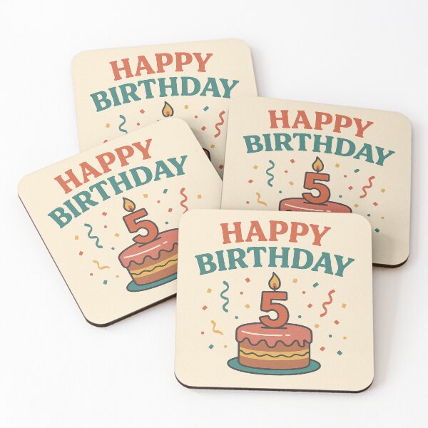 Item preview, Fifth Birthday Cake – Retro Candle Edition designed and sold by SpectrumCreations.