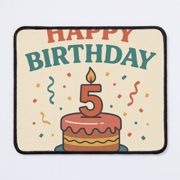 Item preview, Fifth Birthday Cake – Retro Candle Edition designed and sold by SpectrumCreations.