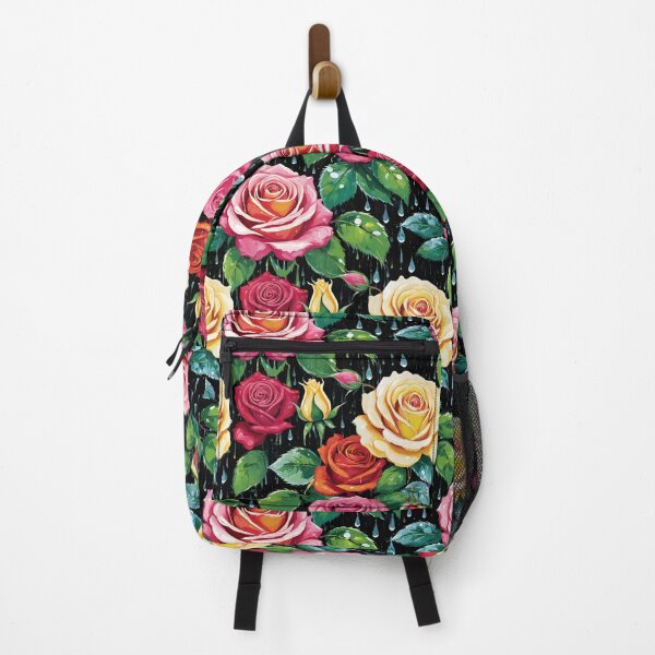 Item preview, Roses And Rain On Midnight Black Background designed and sold by CarrollGene.