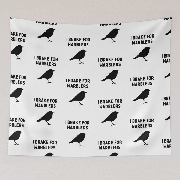 Item preview, Funny Bird Watching (I Brake For Warblers) / Gift for Bird Lovers, Gift for Birdwatchers & Ornithologist - Black designed and sold by SabbaticalSteve.