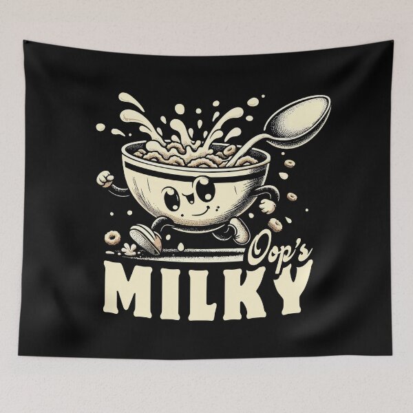 Item preview, Oops Milky - Funny Milk Bowl designed and sold by Scaryzz.