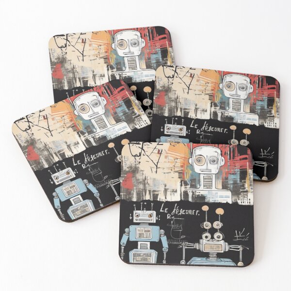 Item preview, Robot Love Art Illustrations Midcentury | #37 'Le Déjeuner' designed and sold by NickWhittleArt.
