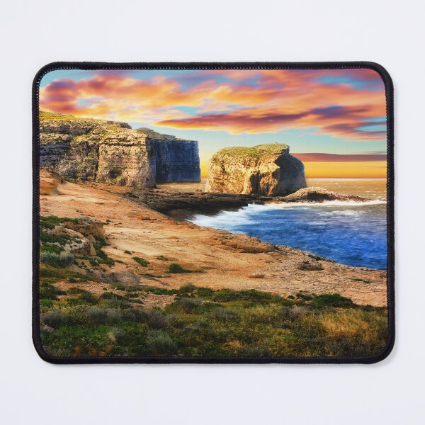Item preview, Fungus Rock in Dwejra at sunset in Gozo landscape designed and sold by TheArtistOf2022.