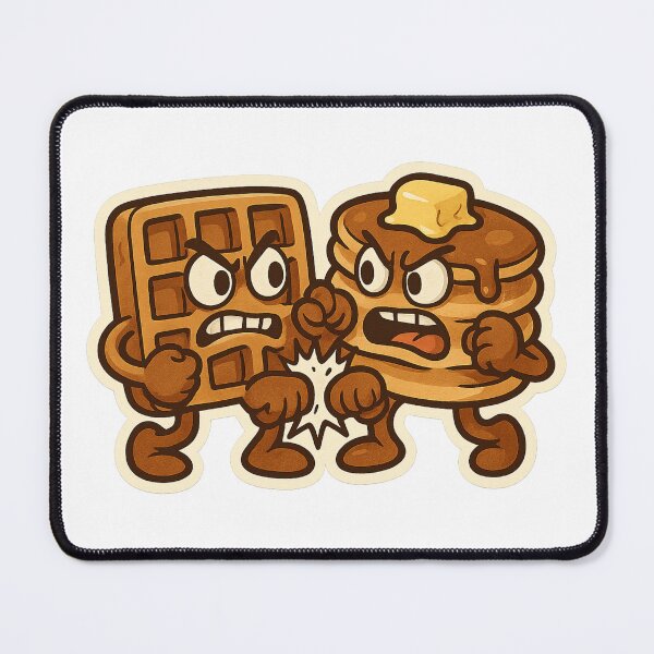 Item preview, Pancake VS Waffles Fight Cartoon Animated Food Kawaii Breakfast Funny designed and sold by SamiraArts.