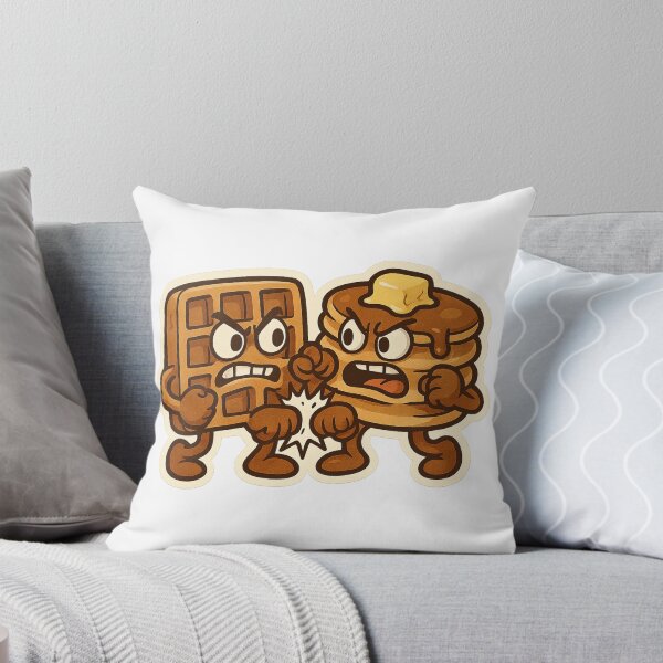 Item preview, Pancake VS Waffles Fight Cartoon Animated Food Kawaii Breakfast Funny designed and sold by SamiraArts.