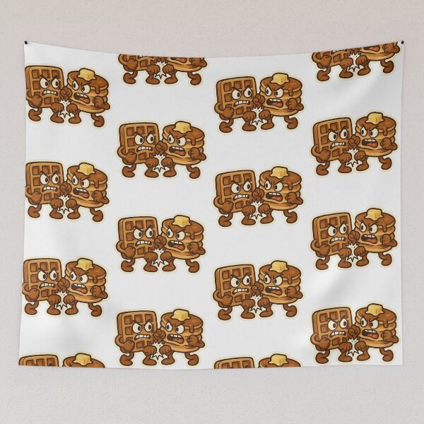 Item preview, Pancake VS Waffles Fight Cartoon Animated Food Kawaii Breakfast Funny designed and sold by SamiraArts.