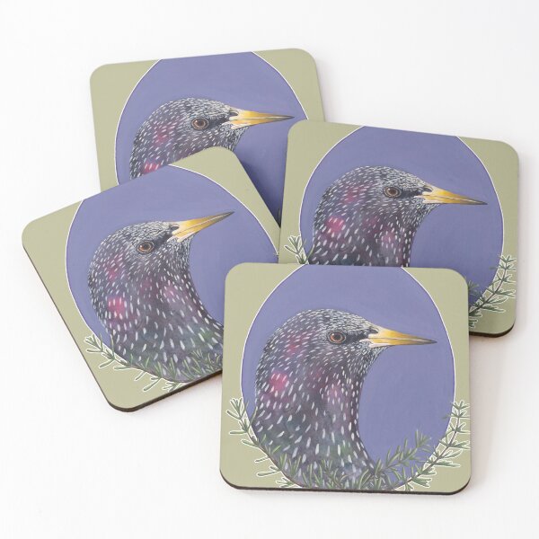Item preview, Starling – Hand-painted bird portrait in watercolor and gouache designed and sold by Laura Hartleif.