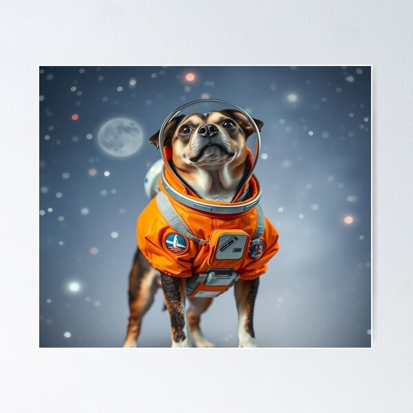 Item preview, Weltraumhund im Astronautenanzug designed and sold by oxanajahn.