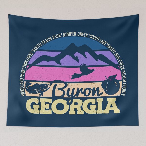 Item preview, Byron Georgia Sunset Retro Vintage Local Pride Logo designed and sold by CRHPOD20.