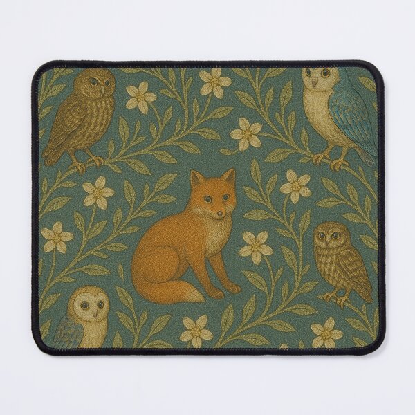Item preview, Fox Owl Forest Floral Print 1 designed and sold by GuyBlank.