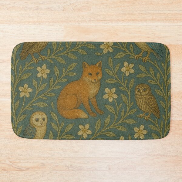 Item preview, Fox Owl Forest Floral Print 1 designed and sold by GuyBlank.
