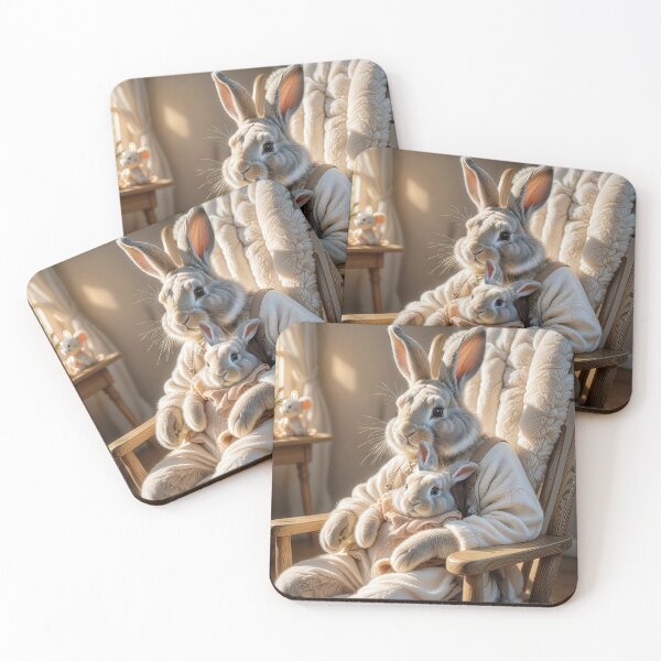 Item preview, Mother Rabbit Rocking Her Baby Bunny designed and sold by Maria Dryfhout.