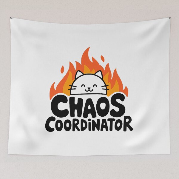 Item preview, Chaos Coordinator! Cute Cat Pun designed and sold by PMCreative.