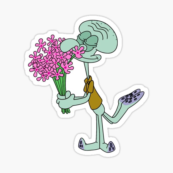 Item preview, Squidward Smelling Flowers designed and sold by WillowTreeArt.