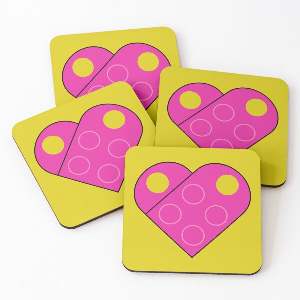Item preview, Building Brick Toy Heart - hot pink designed and sold by YonderAndBeyond.