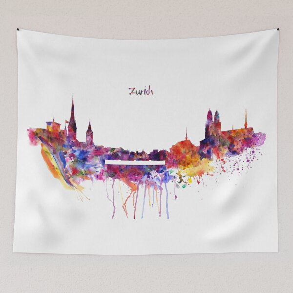 Item preview, Colorful Zurich Skyline designed and sold by caracatita75.