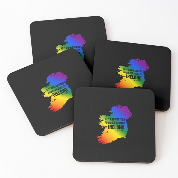 Item preview, 10th Anniversary Marriage Equality Ireland, Classic Pride 2025, Rainbow Map of Ireland and text graphic, Marriage Equality Ireland, 22-05-25, Equality for all,  designed and sold by PrideBeProud.