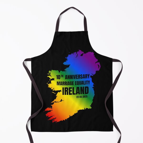 Item preview, 10th Anniversary Marriage Equality Ireland, Classic Pride 2025, Rainbow Map of Ireland and text graphic, Marriage Equality Ireland, 22-05-25, Equality for all,  designed and sold by PrideBeProud.