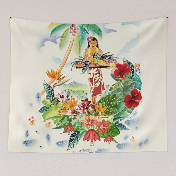 Item preview, Retro Hawaiian Travel Poster 2 designed and sold by J Marielle Designs.
