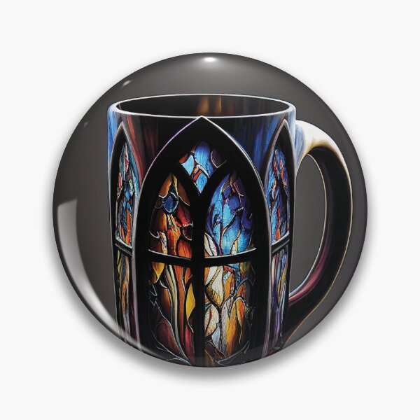 Item preview, Stained Glass Serenity Mug - Gothic Glow Design designed and sold by ShadowAndSlate.