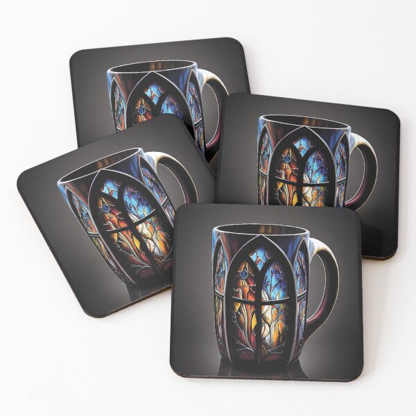 Item preview, Stained Glass Serenity Mug - Gothic Glow Design designed and sold by ShadowAndSlate.