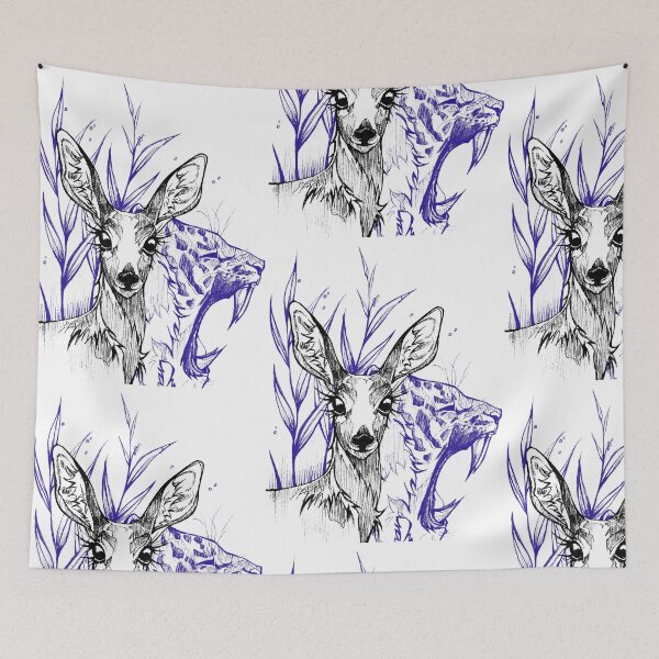 Item preview, Deer and Tiger Illustration  designed and sold by FarieArt.