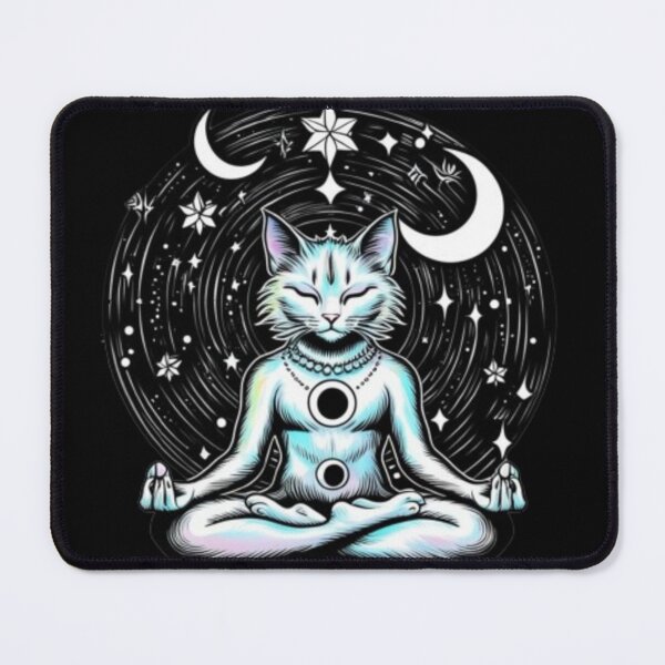 Item preview, A mystical cosmic cat meditating in lotus position designed and sold by FoxTL.